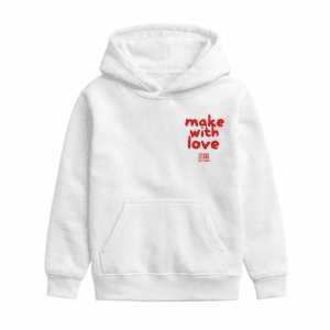 Παιδικό φούτερ Make With Love λευκό με κουκούλα